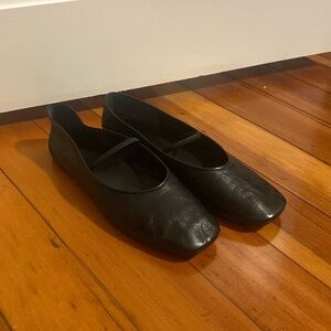 EVERLANE The Day Mary Jane Flats Black Leather Stretch Slip On Casual 8.5